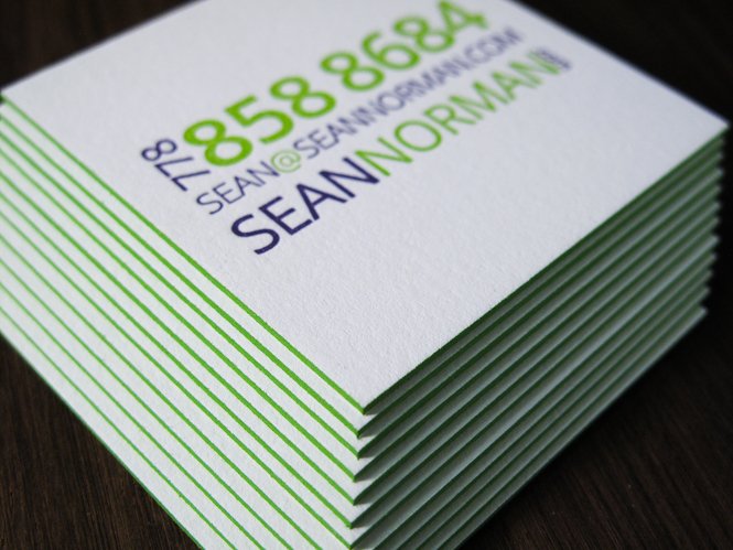 A Square Letterpress Business Card - Sean Norman 2