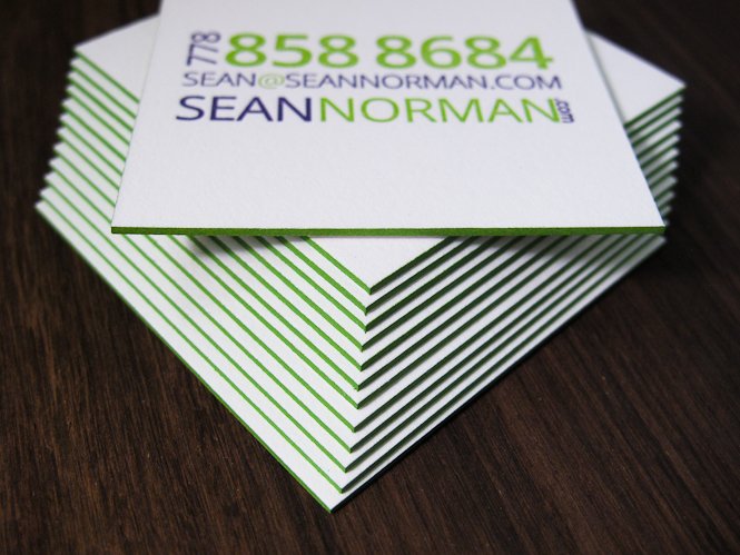 A Square Letterpress Business Card - Sean Norman 4