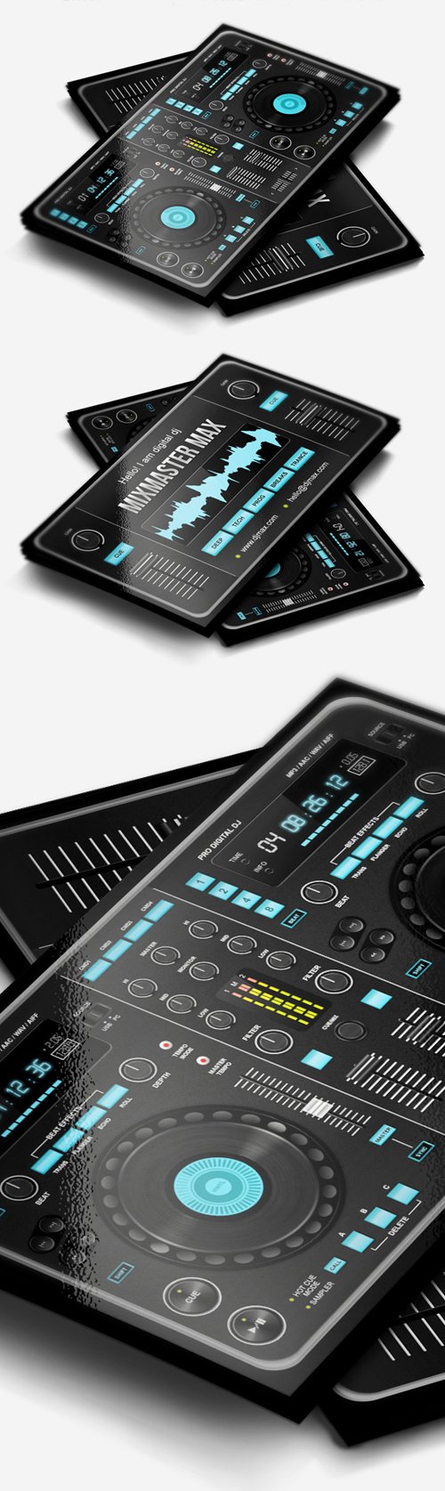 Cool Digital DJ Business Card Template Design