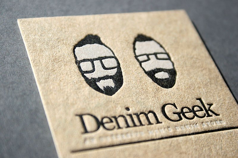 Cool Letterpress Business Card - Denim Geek3