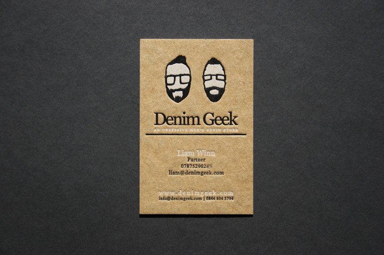Cool Letterpress Business Card - Denim Geek4