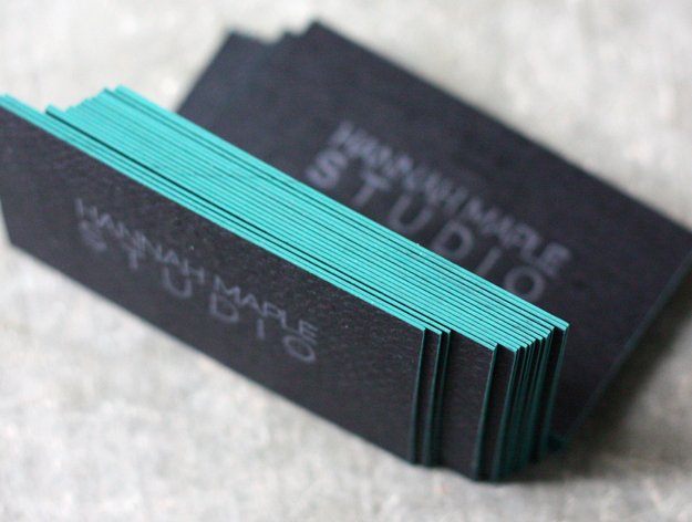 Duplexed & Edge Painted Business Cards - Hannah Maple Studio 3