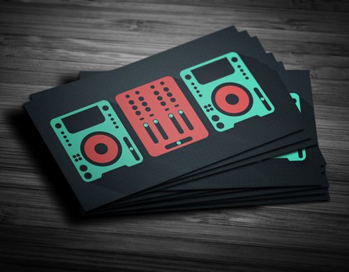 Flat Business Card Template for Nightclub DJ 2