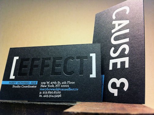 Foil Stamped Black Letterpress Business Card