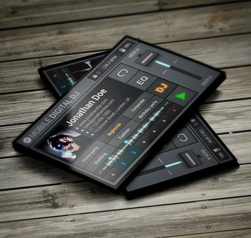 Mobile Digital DJ Business Card Template
