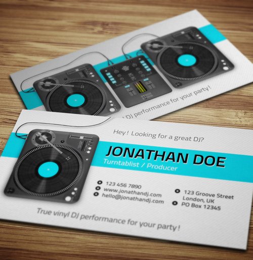 Turntablist DJ Business Card Template