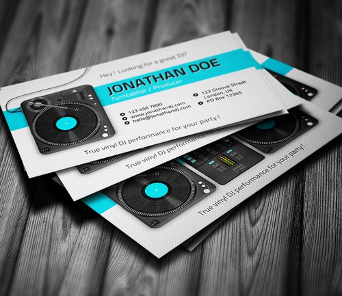 Turntablist DJ Business Cards
