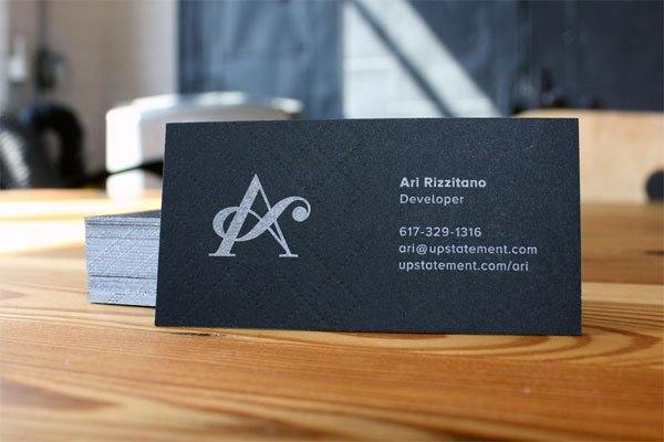 Cool Black Letterpress Business Card - Upstatement 4