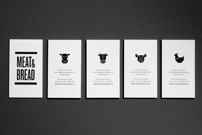 Cool Minimalistic Business Cards - Meat & Bread2