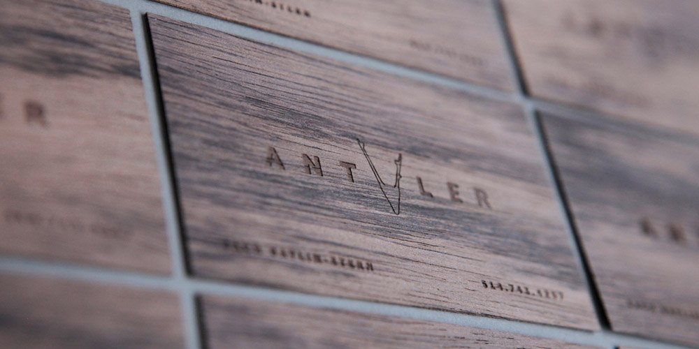 Cool Wooden Business Card - Antler