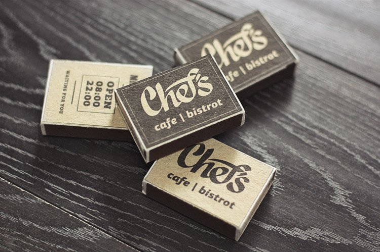 Creative Identity Matchboxes - Chefs Cafe