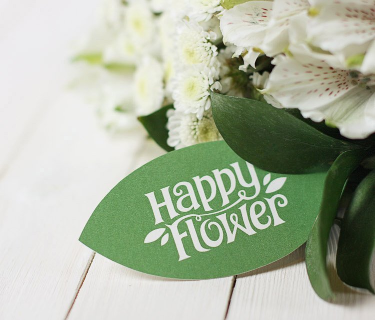 Custom Die Cut Business Cards - Happy Flower2