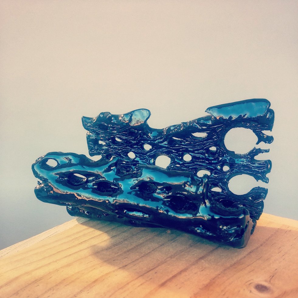 Unique Business Card Holder - Resin Painted Cactus Wood 2
