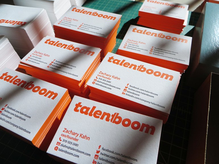 Letterpress Business Card - Talent Boom 3
