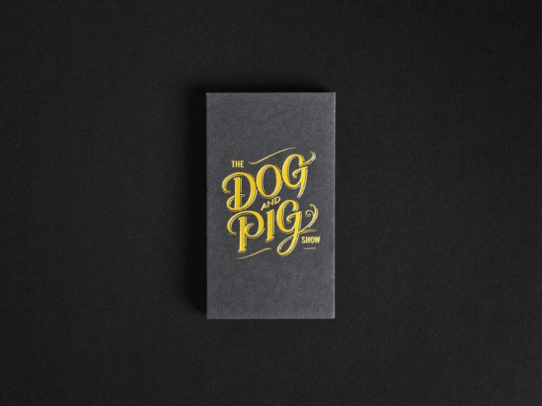 Letterpress Business Cards - The Dog and Pig Show 3