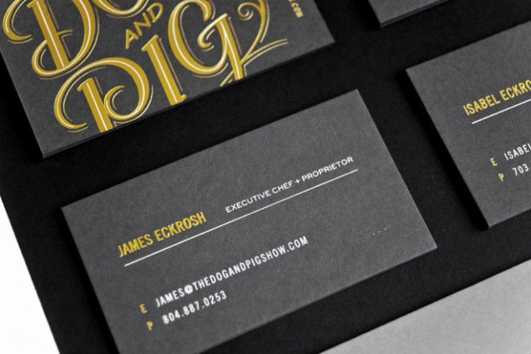 Letterpress Business Cards - The Dog and Pig Show 5