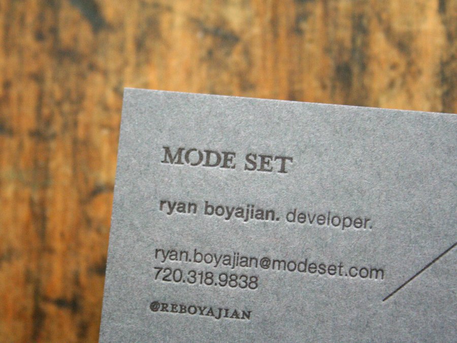 Cool Letterpress Business Cards - Mode Set 3