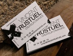 Unique Letterpress Business Card – Vincent Rustuel | CardRabbit.com